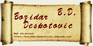 Božidar Despotović vizit kartica